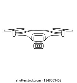 Photo drone icon. Outline photo drone vector icon for web design isolated on white background