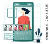 Photo edit application flat illustration
