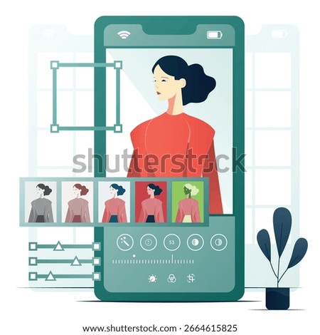 Photo edit application flat illustration