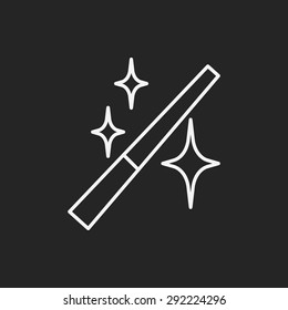 photo edit effects magic wand line icon