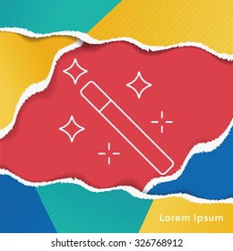 photo edit effects magic wand line icon