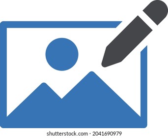 photo edit vector glyph colour icon