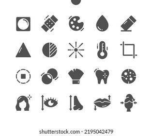 Photo Editing. Face correction. Exposition and contrast. Image retouch, mobile interface and editor. Vector Solid Icons. Simple Pictogram