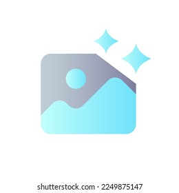 Photo editing flat gradient color ui icon. Retouch and improvement of image. Visual effect and filters. Simple filled pictogram. GUI, UX design for mobile application. Vector isolated RGB illustration