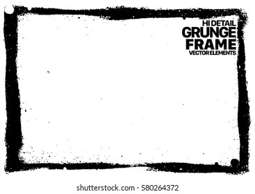 Photo editing grunge frame texture. Hi detailed stock vector design template