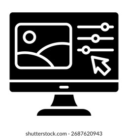Edición de fotos Icon Glyph Ilustración vectorial