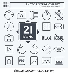 Photo Editing Icon Set. suitable for Web Interface symbol. line style. simple design editable. design template vector. simple symbol illustration