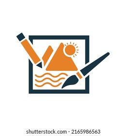 Icono de edición de fotos. Gráficos vectoriales simples modificables.