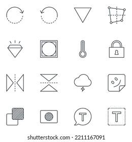 Conjunto de iconos de la línea de edición de fotos