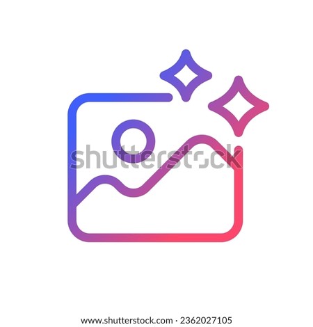 Photo editing pixel perfect gradient linear ui icon. Retouch of image. Visual effect and filters. Line color user interface symbol. Modern style pictogram. Vector isolated outline illustration