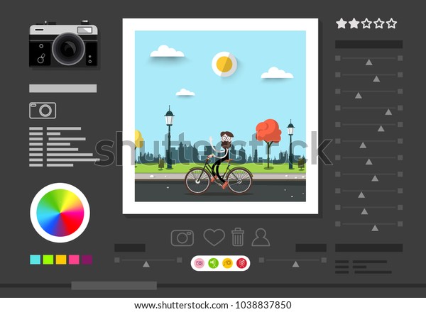 Photo Editing Software\
Screen. Abstract Vector Application for Photographers to Edit\
Pictures.