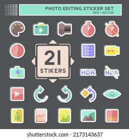 Photo Editing Sticker Set. suitable for Web Interface symbol. simple design editable. design template vector. simple symbol illustration
