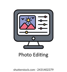 Photo Editing vector filled outline Icon Design illustration. Graphic Design Symbol on White background EPS 10 File