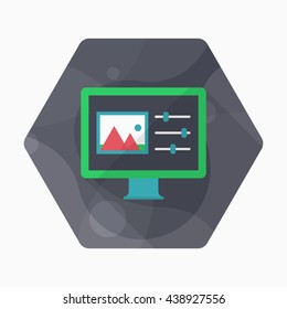 Photo editor icon , Vector flat long shadow design.