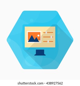 Photo editor icon , Vector flat long shadow design.