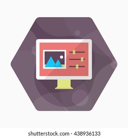 Photo editor icon , Vector flat long shadow design.