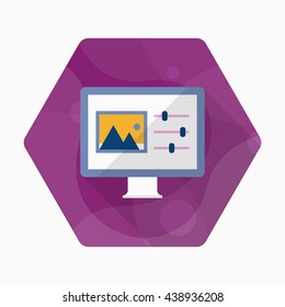 Photo editor icon , Vector flat long shadow design.