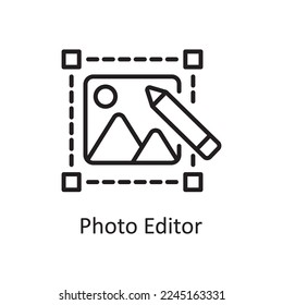 Photo Editor Vector Outline Icon Design illustration. Design and Development Symbol on White background EPS 10 File