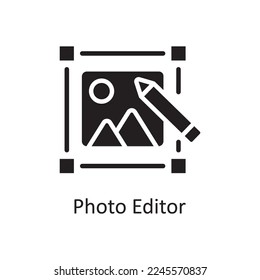 Photo Editor Vector Solid Icon Design illustration. Design and Development Symbol on White background EPS 10 File