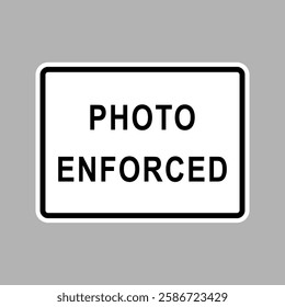 Photo Enforced Sign Text. Vector