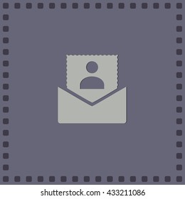 Photo in an envelope, vector icon
