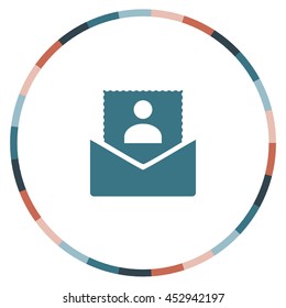 Photo in an envelope, vector icon