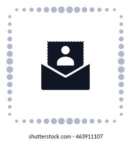 Photo in an envelope, vector icon