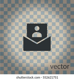 Photo in an envelope, vector icon