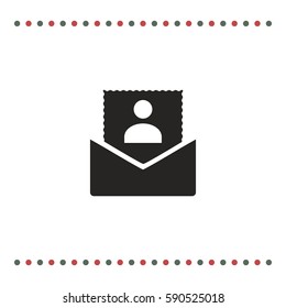 Photo in an envelope, vector icon