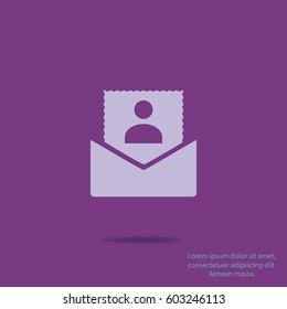 Photo in an envelope, vector icon