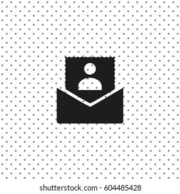 Photo in an envelope, vector icon
