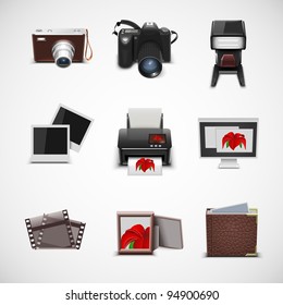 photo equipment vector icon set