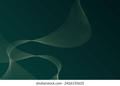 A photo featuring a dark green background with wavy lines creating an abstract pattern