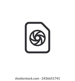 Photo file. Photo icon. Diaphragm icon. Logo template. Camera shutter. Photography symbol. Camera sign. Camera lens. Observation sign. Diaphragm sign. Photo studio. Focusing pictogram. Raw file. 