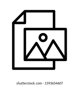 photo file vector thin line icon 
