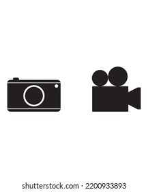 Photo and film camera icons.
