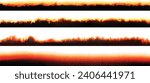 Photo Film Frame Burn Edges Colour Collection Number Three as Modern Analog Devices Style Template - Fiery Orange Red and Yellow on White Background - Vector Retro Graphic Design