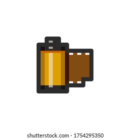 Photo Film Icon Flat Illustration Logo Vector
