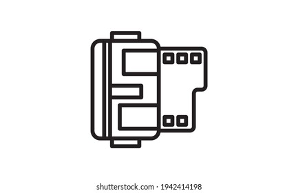 Photo film icon flat style vector illustration.