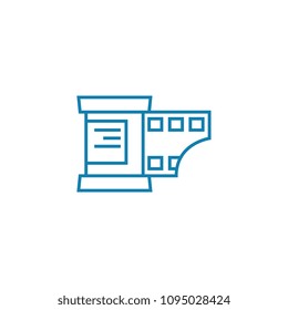 Photo film linear icon concept. Photo film line vector sign, symbol, illustration.