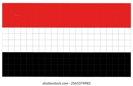 Photo of the flag of the African country Egypt. Pharaoh's flag. Tricolor flag