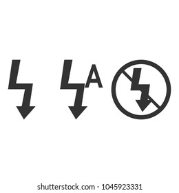 Photo flash sign. Lightning symbol.  On/off/auto flash. Vector illustration. Flat design.