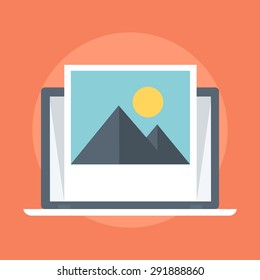 Photo flat style, colorful, vector icon for info graphics, websites, mobile and print media.