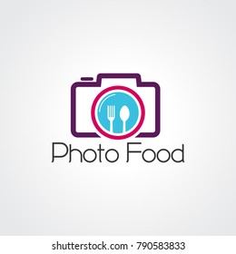 photo food logo vector, icon and element for business