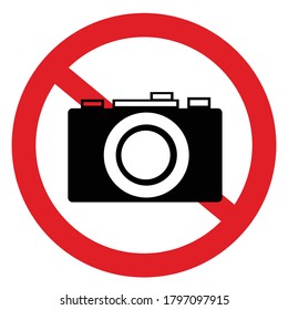 Photo forbidden warning sign on white background, vector illustration 
