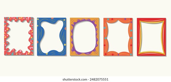 photo frame with abstract doodle style in vector