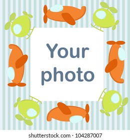 Photo frame with airplanes and helicopters for baby