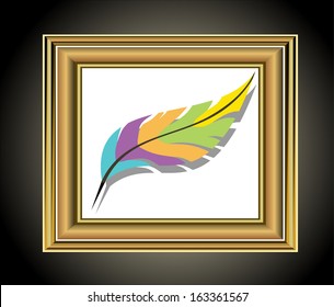 Photo frame with artist's tools