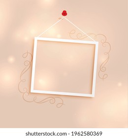 photo frame background with floral decoration