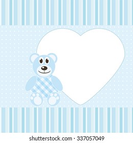 photo frame Bear boy vector